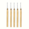 Professional Crochet Hook Set with Wooden Handles for Hair Extensions and Wig Making