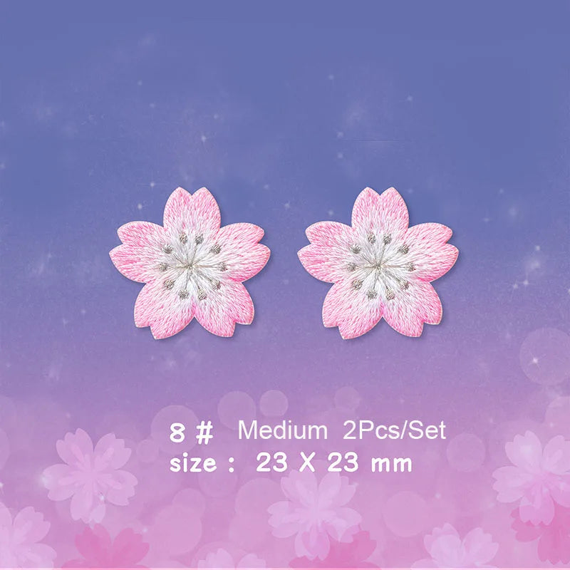 Cherry Blossom Embroidered Patches for DIY Decoration