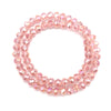 A strand of pink faceted crystal beads used for jewelry making