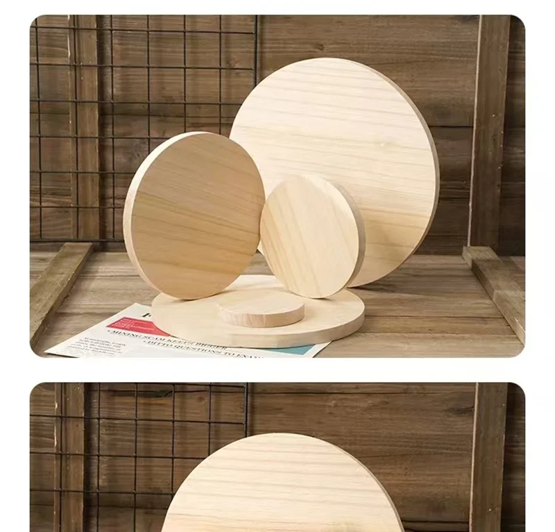 Round Solid Wood Sheets for DIY Crafts and Home Decor