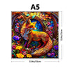A detailed illustration of an orange fox surrounded by vibrant flowers and foliage, suitable for a wooden jigsaw puzzle.