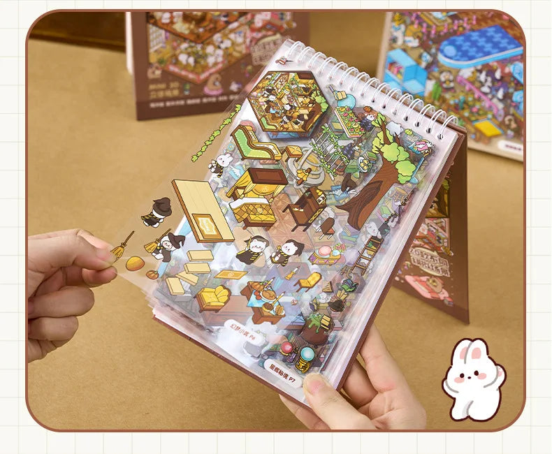 3D Landscape Sticker Collection Book for Scrapbooking & Journaling