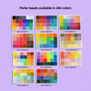 A grid displaying ten color palettes of Perler beads, showing various combinations and shades.
