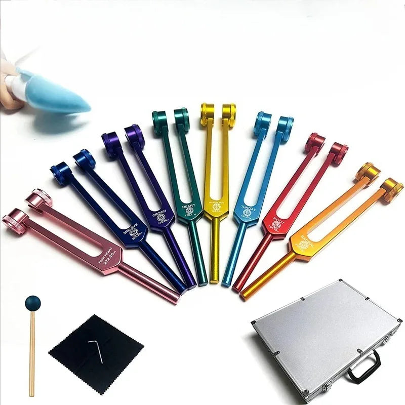 Aluminum Alloy Tuning Fork Set for Chakra Meditation and Sound Healing