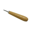 A professional bezel setting pusher tool with a wooden handle and metal tip.