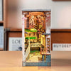 A detailed miniature dollhouse kit featuring traditional Japanese architecture with wooden structures and LED lighting.