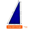 A long right triangle magnetic building block set in a bright blue color.