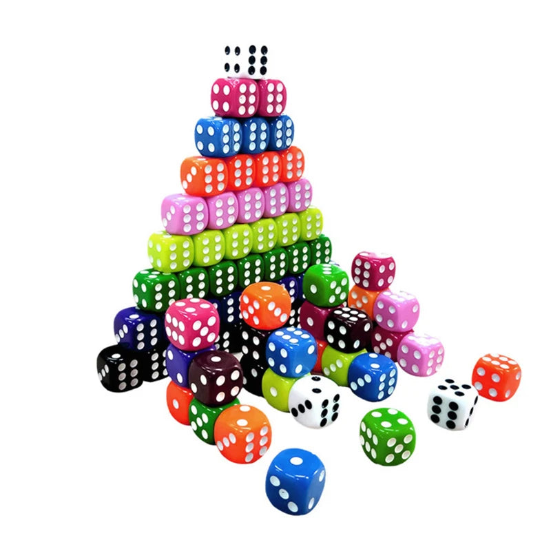 12mm Multicolor Six-Sided Dice Set (10-Pack)