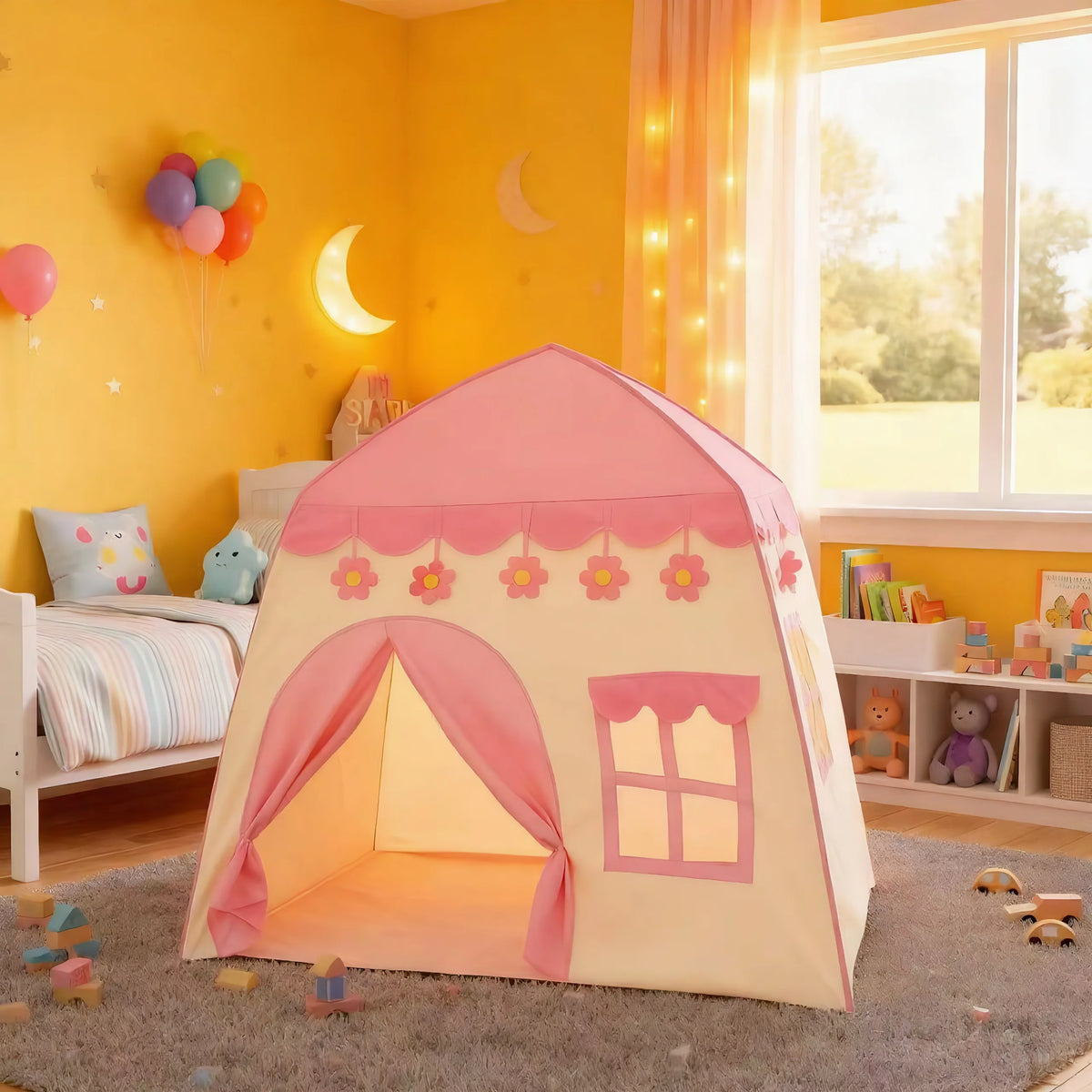 Princess Castle Play Tent with Floral Design