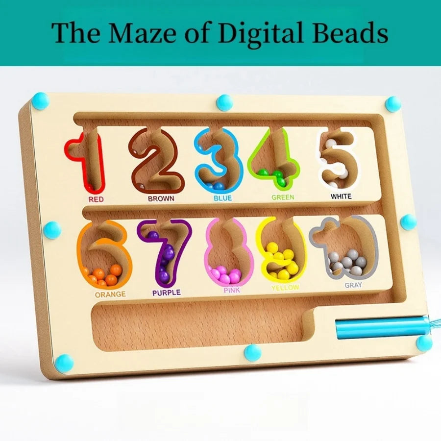 Magnetic Color Sorting Maze Wooden Puzzle Board for Toddlers