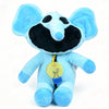 A soft blue plush doll of CatNap with black facial markings and a yellow lightbulb detail.