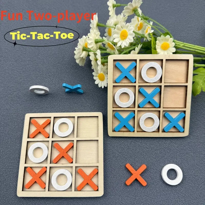 Classic Wooden Tic Tac Toe Game for Family Fun