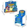 A blue bouncing ball game set with a target board and pieces for kids