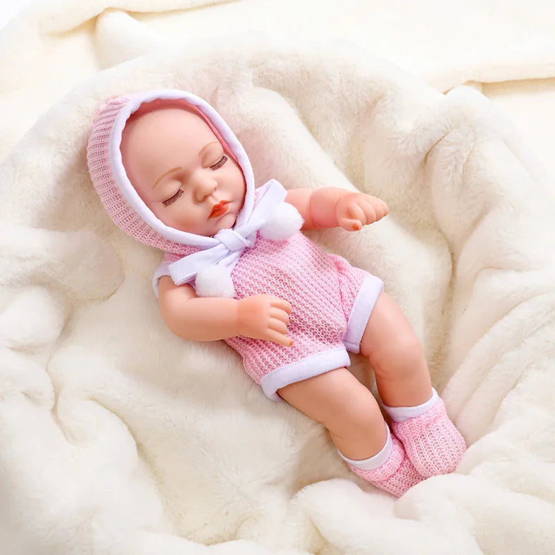 Lifelike 12-Inch Reborn Baby Doll with Outfit – Soft Vinyl, Huggable & Cute