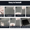 Neuf étapes montrant comment installer facilement une boîte d'exposition en acrylique transparent pour les collections.