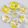 Nebula Effect Polyhedral Dice Set — 7 Transparent Acrylic Dice for D&D and RPGs