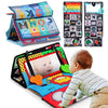 High-Contrast Tummy Time Baby Mirror with Crinkle Cloth Book and Teether