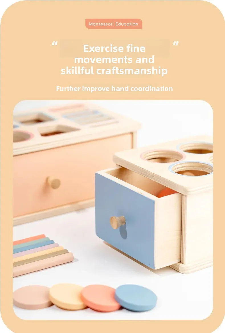 Wooden Color Shape Sorter with Drawer Box – Montessori Learning Toy