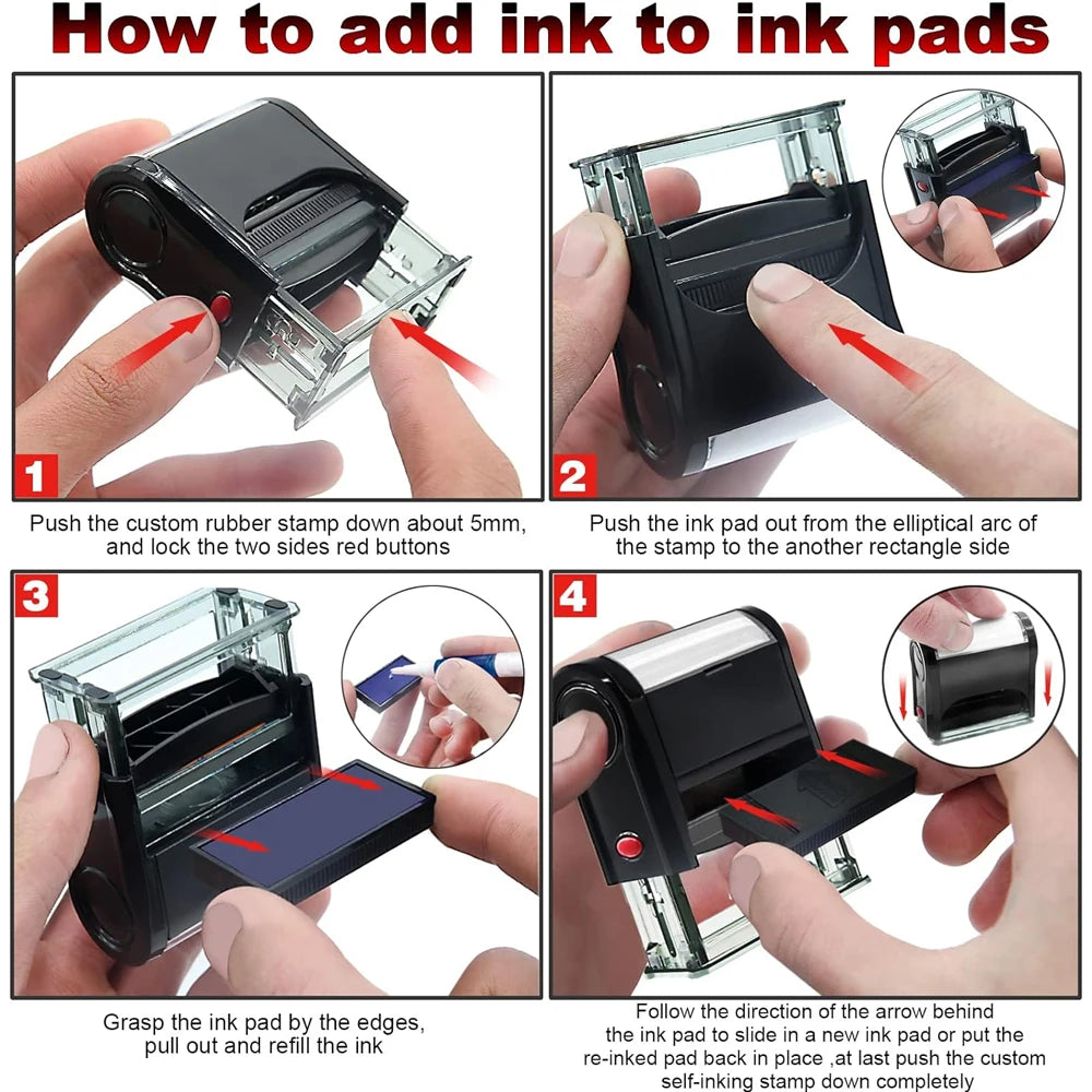Customizable Self-Inking Rubber Stamp