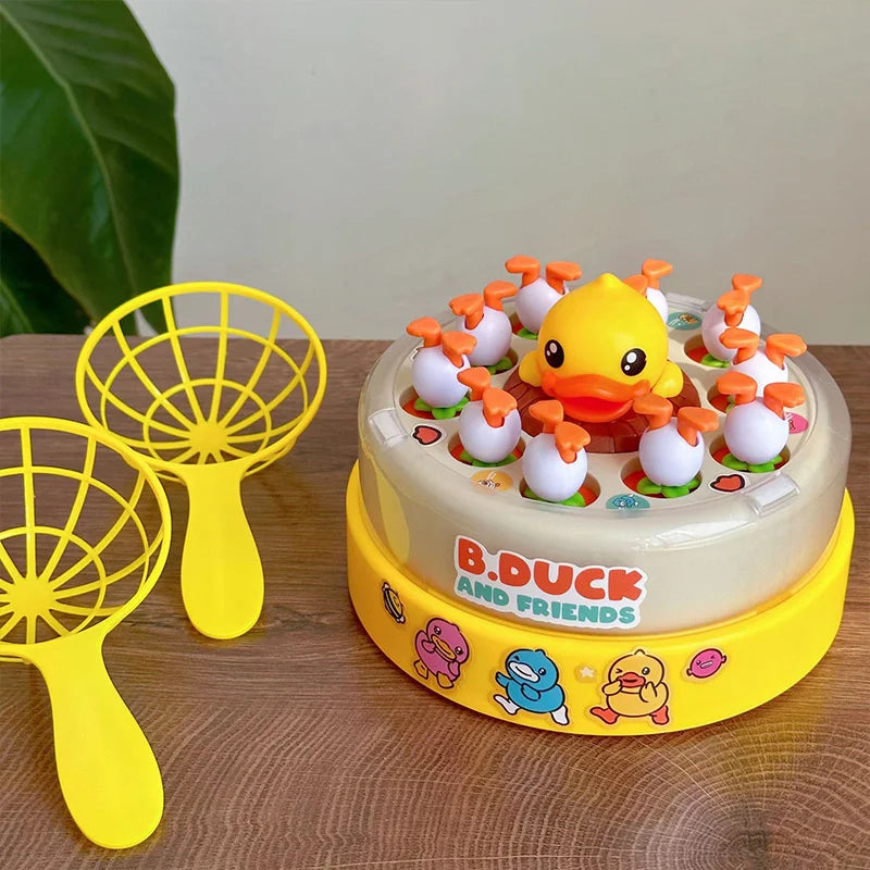 Musical Frog Catching Game with Turntable and Nets