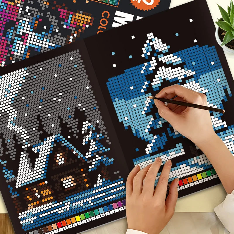 Mystery Mosaic Color by Number Coloring Book for Adults