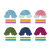 A set of twelve double-sided silicone sensory activity boards in various colors and patterns.