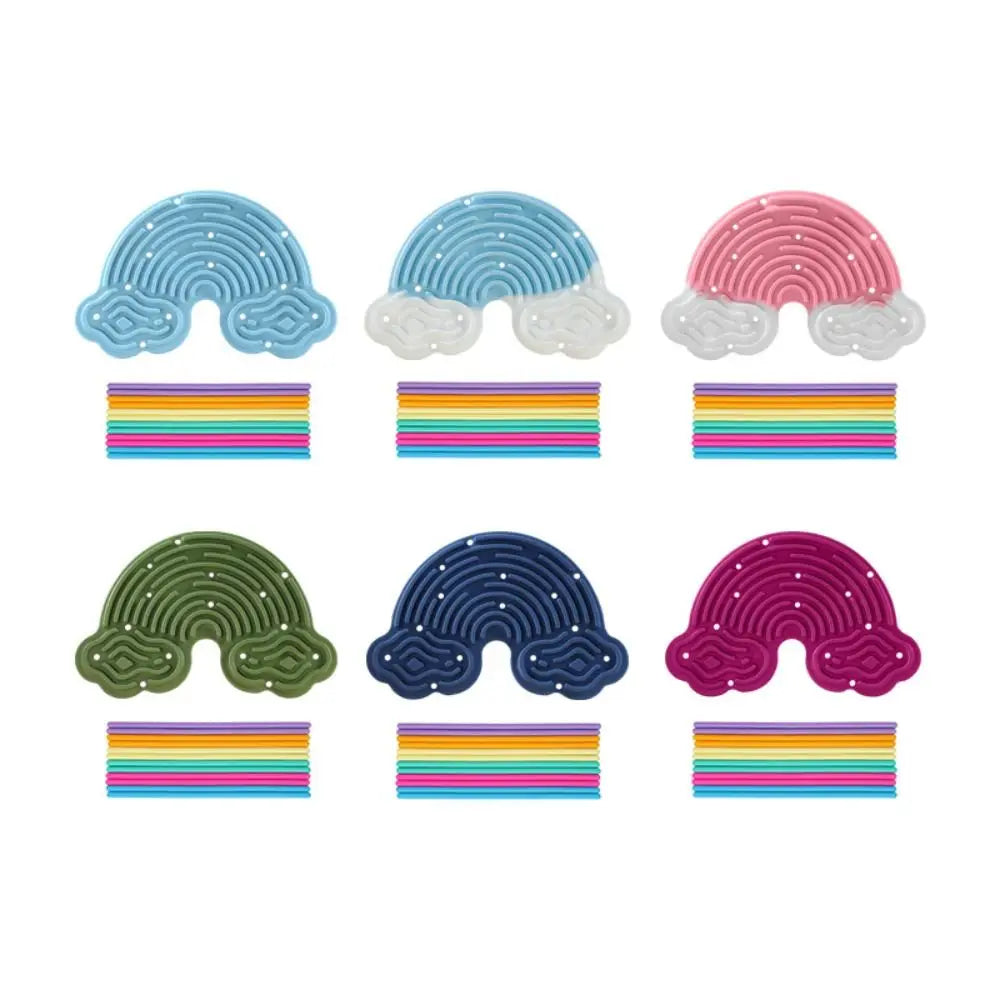 A set of twelve double-sided silicone sensory activity boards in various colors and patterns.