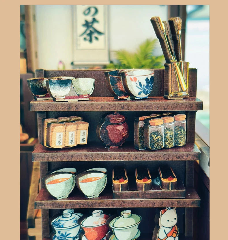 DIY Wooden Miniature Japanese Tavern Model Kit with LED Lighting