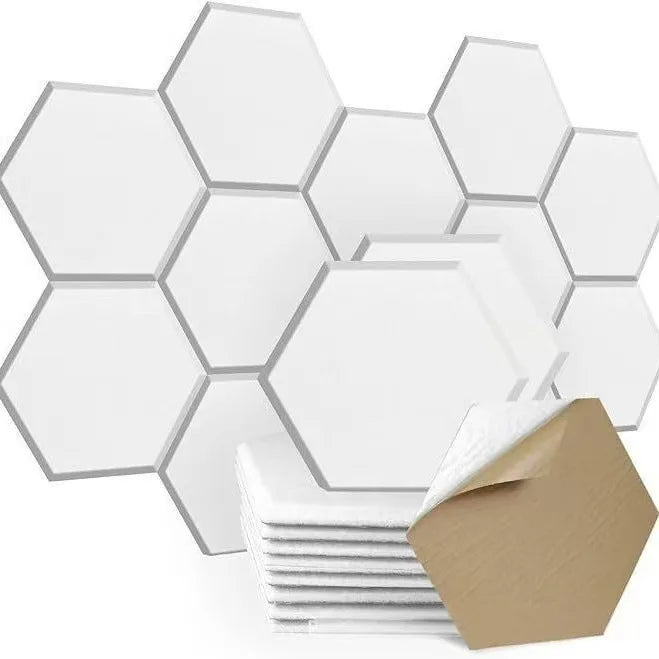 Hexagonal Self-Adhesive Acoustic Panels for Soundproofing and Echo Reduction (Pack of 5)