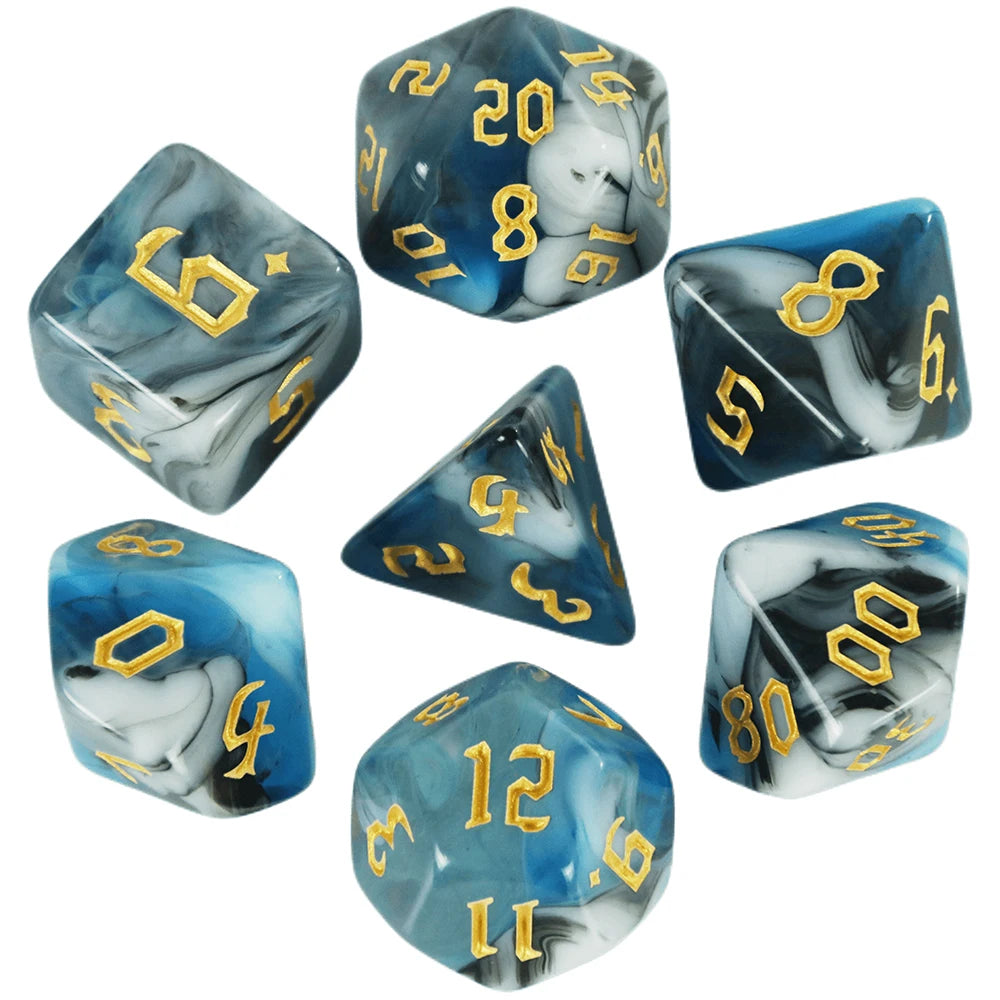 7-Piece Multicolor Polyhedral Dice Set for RPG and Tabletop Games
