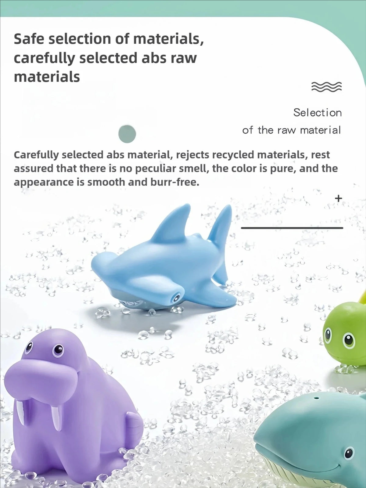 A collection of plastic turtle bath toys in various colors, including blue and purple, resting on a surface.