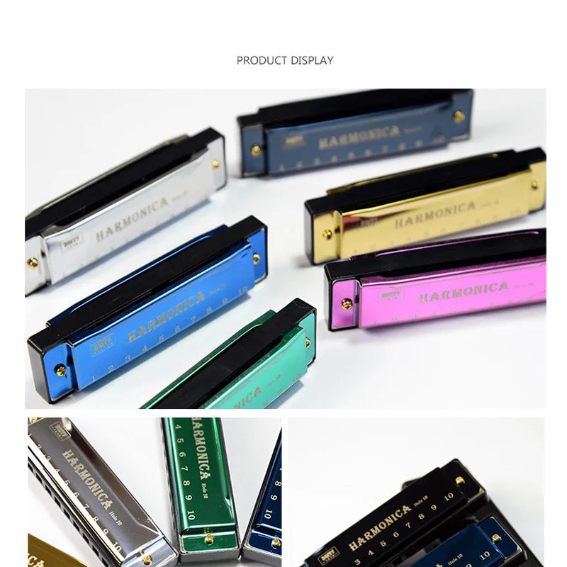 10-Hole Diatonic Harmonica in C with Case