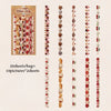 A collection of fabric-textured sticker strips for journaling and scrapbooking in various colors and patterns.