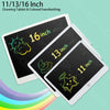 A set of three reusable LCD writing tablets in 11, 13, and 16 inch sizes for drawing and handwriting.
