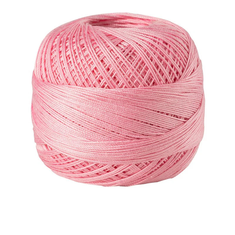 Pink crochet thread in a ball for tatting and embroidery