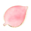 A pink resin nail art palette with a gold trim.