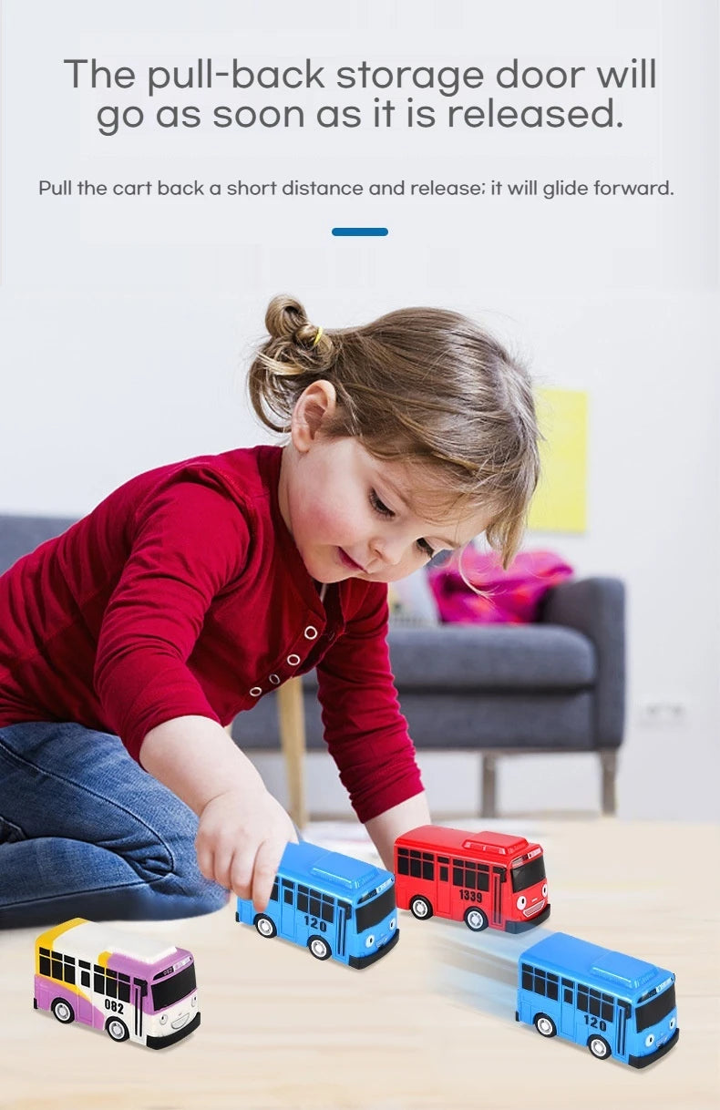 Pull-Back Mini Bus Toy with Openable Doors