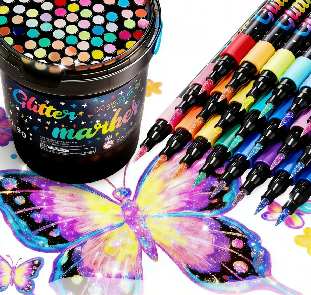 Glitter Art Markers – Metallic Paint Pens for DIY Crafts & Card Making