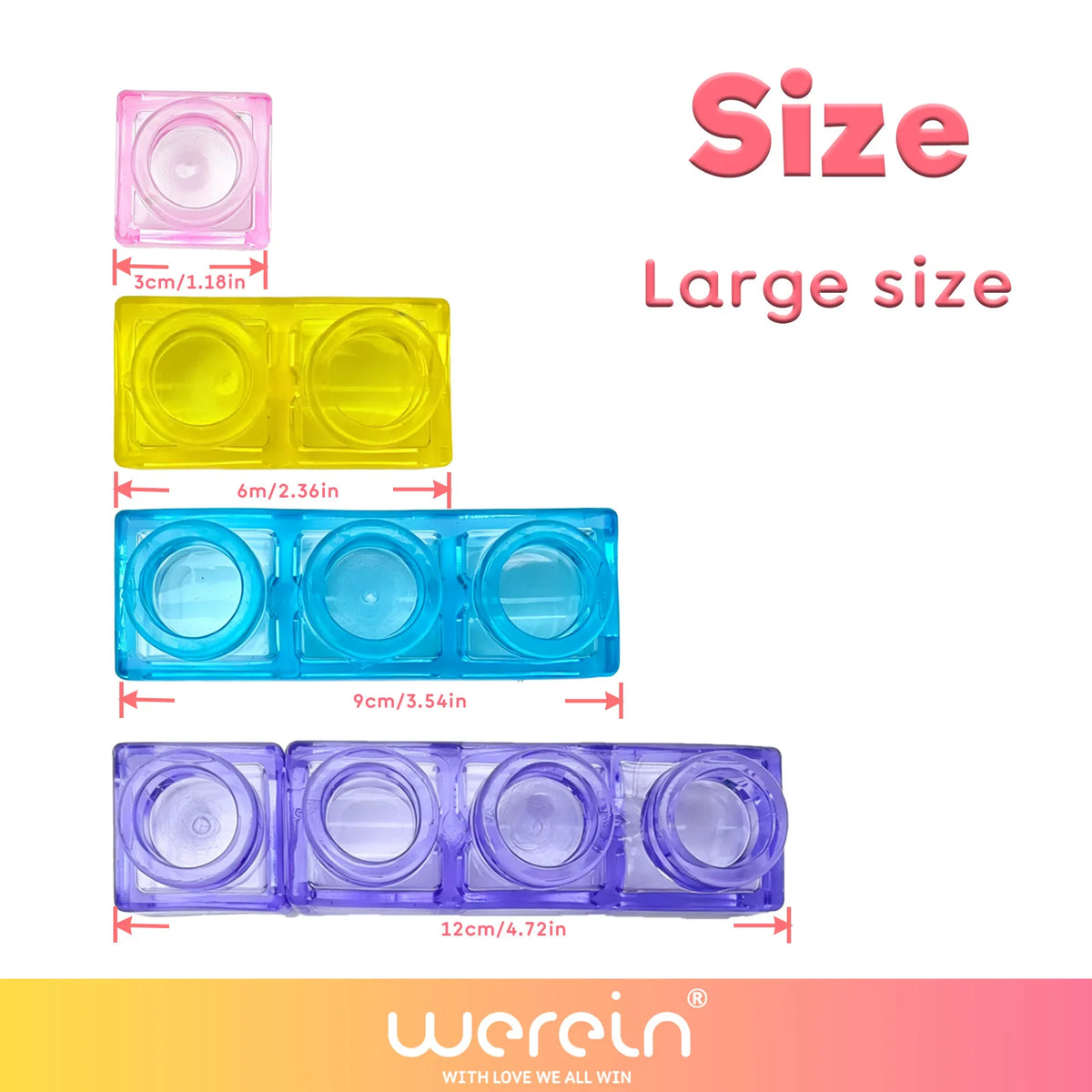 A set of colorful, translucent jelly building blocks in various sizes and colors.