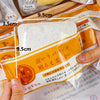 A package of Slow-Rise Toast Squishy Stress Relief Toy showing the product size and packaging details.