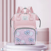 Waterproof Diaper Bag Backpack with Printed Bear Design