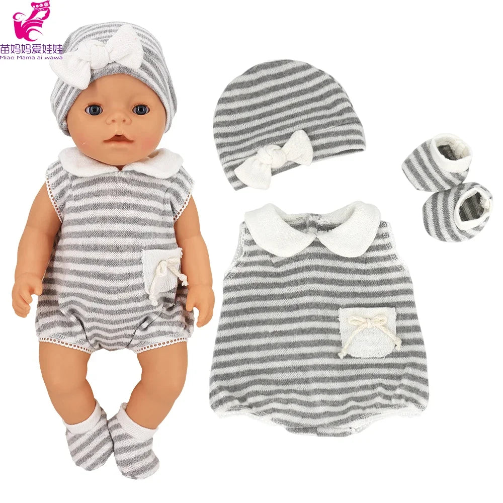 Doll Outfit Set with Hat for 17-43 cm Baby Dolls
