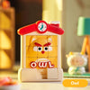 An orange and white animal slide puzzle featuring an owl design for kids.