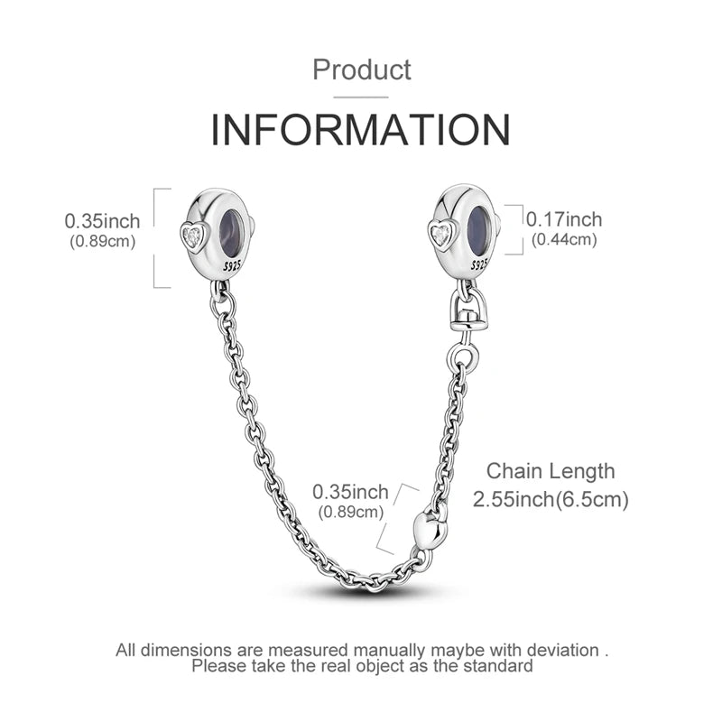 Sterling silver charm beads with a chain and jump rings for DIY jewelry making