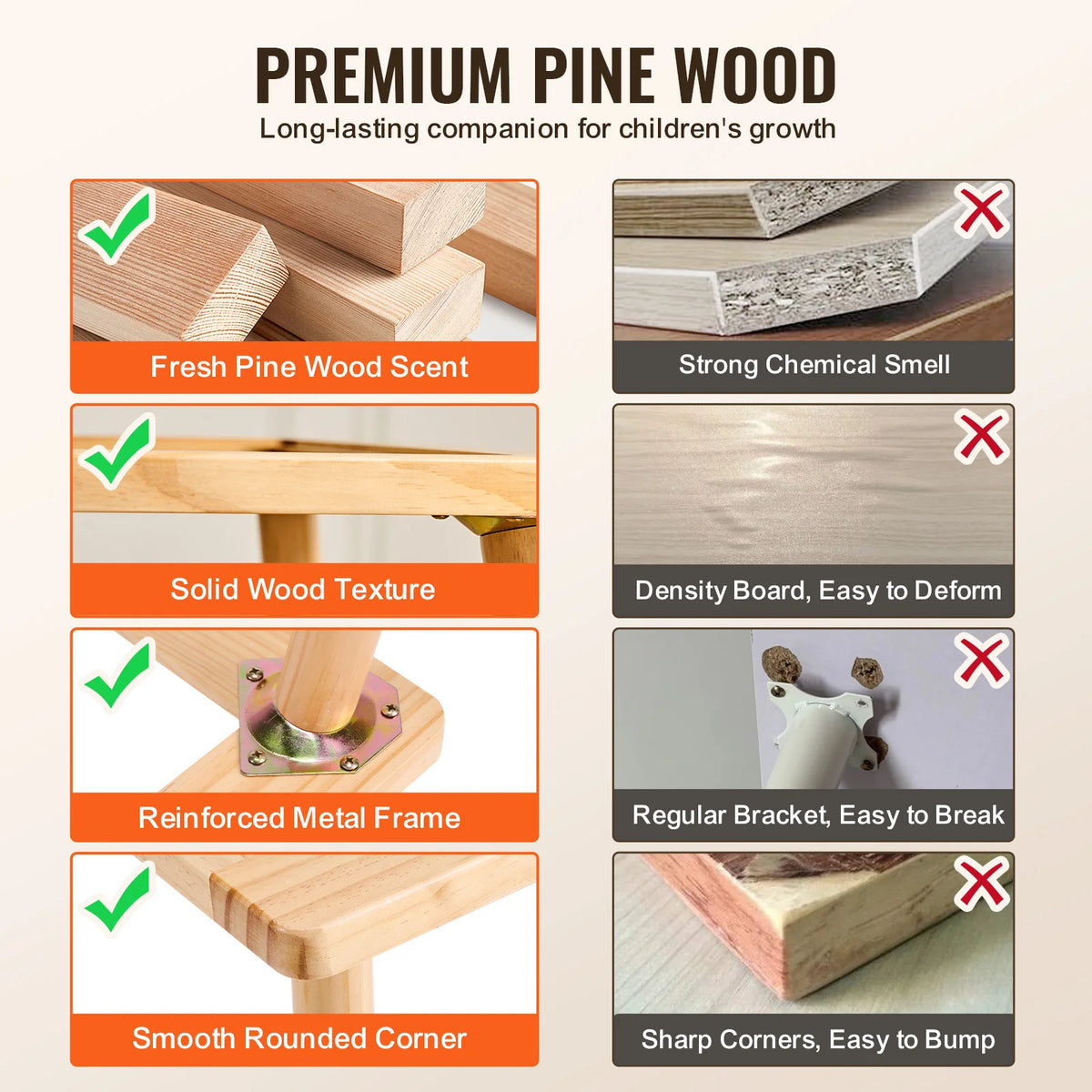 Premium pine wood sensory activity table for kids with a double-sided top and foldable bins