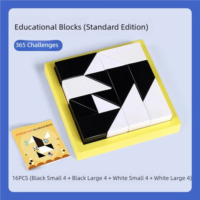 Black and White Building Block Puzzle Set for Kids
