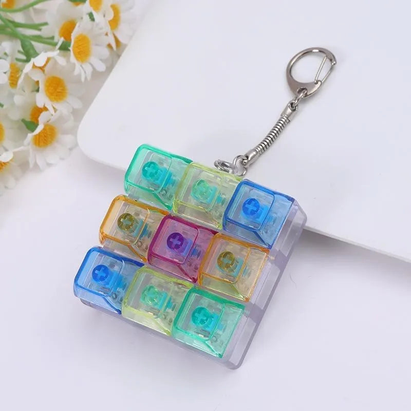 Mini Mechanical Keyboard Fidget Keychain with Clicking Keys