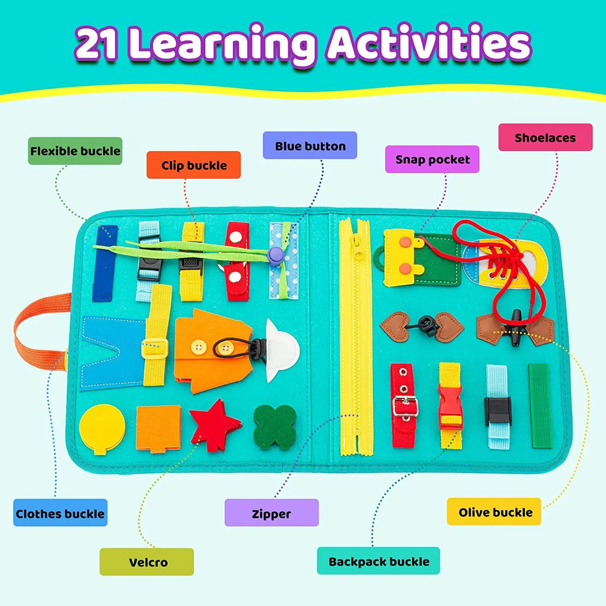 Montessori Busy Board for Toddlers – Sensory Learning & Fine Motor Skills Activity Board