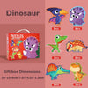 A set of dinosaur and animal puzzles in gift boxes featuring various sized pieces for children