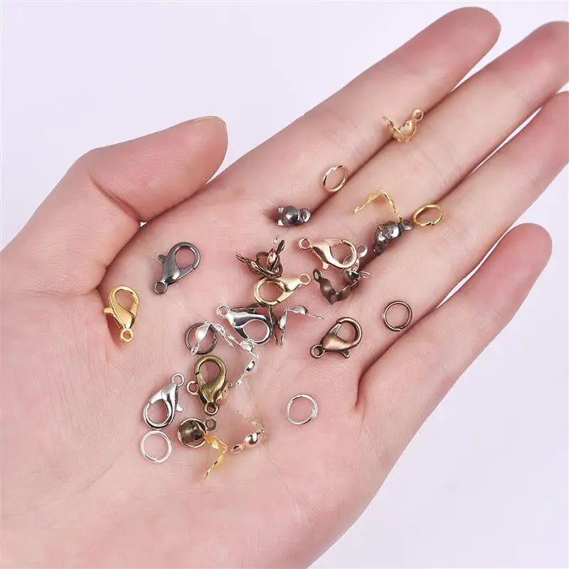 Stainless Steel Jewelry Findings Kit with Clasps, Jump Rings & Connectors